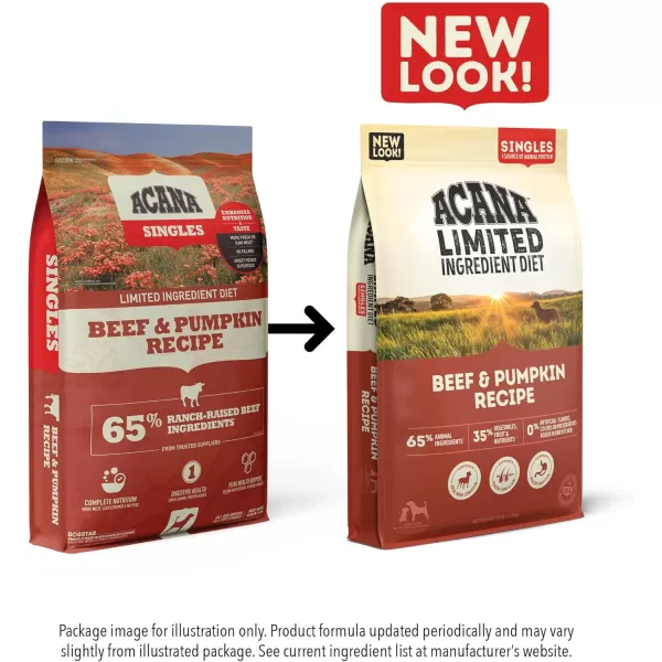 imageACANA Singles Limited Ingredient Dry Dog Food Grain Free Lamb amp Apple Dog Food Recipe 13lbGrainFree Beef amp Pumpkin 13 Pound Pack of 1