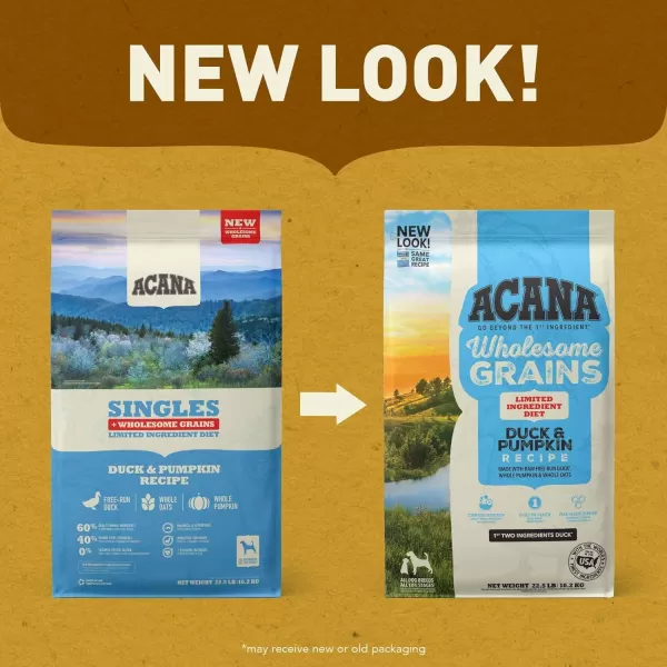 imageACANA Singles Limited Ingredient Dry Dog Food Grain Free Lamb amp Apple Dog Food Recipe 13lbGrains Duck amp Pumpkin 225 Pound Pack of 1
