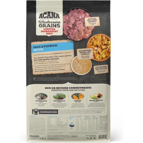 imageACANA Singles Limited Ingredient Dry Dog Food Grain Free Lamb amp Apple Dog Food Recipe 13lbGrains Duck amp Pumpkin 225 Pound Pack of 1