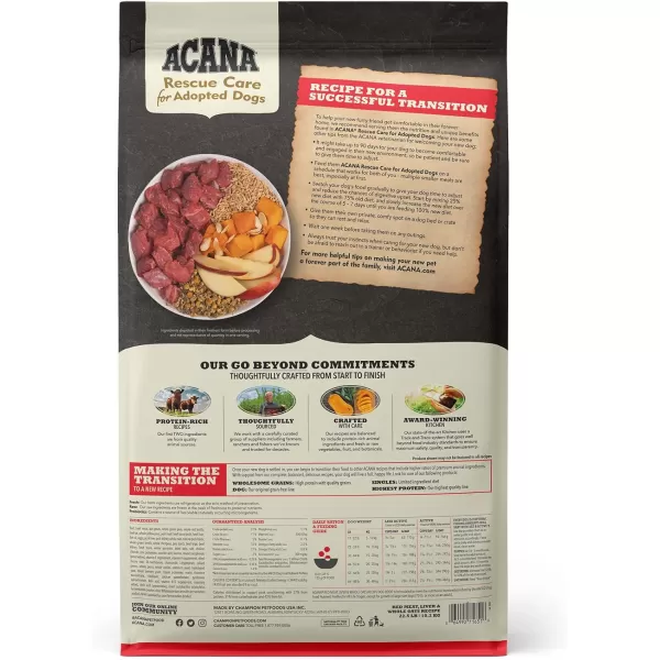 imageACANA Wholesome Grains Dry Dog Food Red Meat and Grains Gluten Free Beef Pork and Lamb Recipe 225lbRed Meat Rescue Care 225 Pound Pack of 1