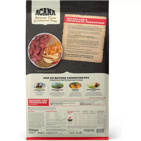 imageACANA Wholesome Grains Dry Dog Food Red Meat and Grains Gluten Free Beef Pork and Lamb Recipe 225lbRed Meat Rescue Care 225 Pound Pack of 1
