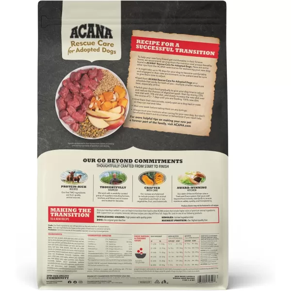 imageACANA Wholesome Grains Dry Dog Food Red Meat and Grains Gluten Free Beef Pork and Lamb Recipe 225lbRed Meat Rescue Care 4 Pound Pack of 1