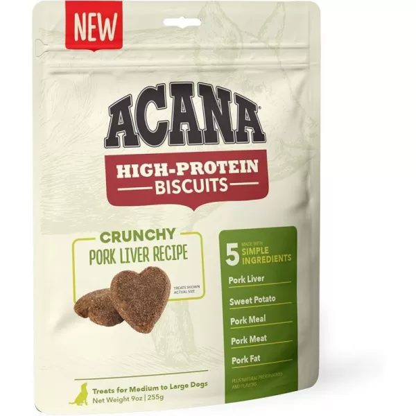 imageACANA Crunchy Biscuits Dog High Protein Treats Pork Liver Recipe LargeACANA Crunchy Biscuits Dog High Protein Treats Pork Liver Recipe Large