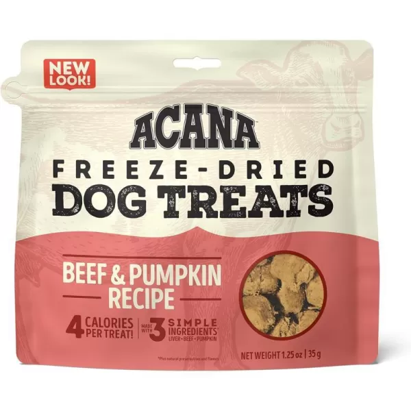 imageACANA High Protein Biscuits Dog Treats Crunchy Chicken Liver Recipe 9ozFreezeDried Treats Beef amp Pumpkin 125oz