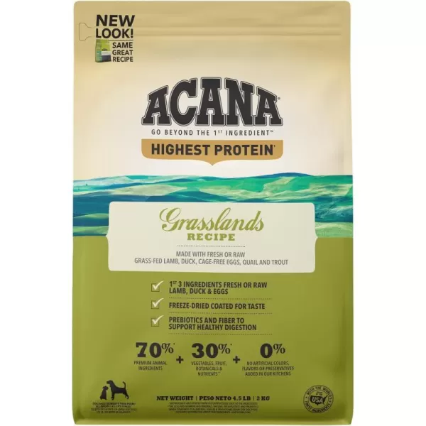 imageACANA Highest Protein Dry Dog Food Wild Atlantic Fish Recipe 25lbGrasslands 45 Pound Pack of 1