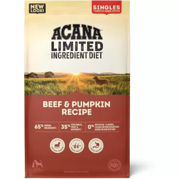 imageACANA Singles Limited Ingredient Dry Dog Food Grain Free Lamb amp Apple Dog Food Recipe 13lbGrainFree Beef amp Pumpkin 225 Pound Pack of 1