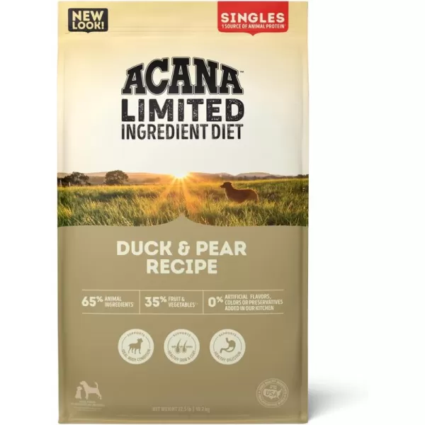 imageACANA Singles Limited Ingredient Dry Dog Food Grain Free Lamb amp Apple Dog Food Recipe 13lbGrainFree Duck amp Pear 225 Pound Pack of 1