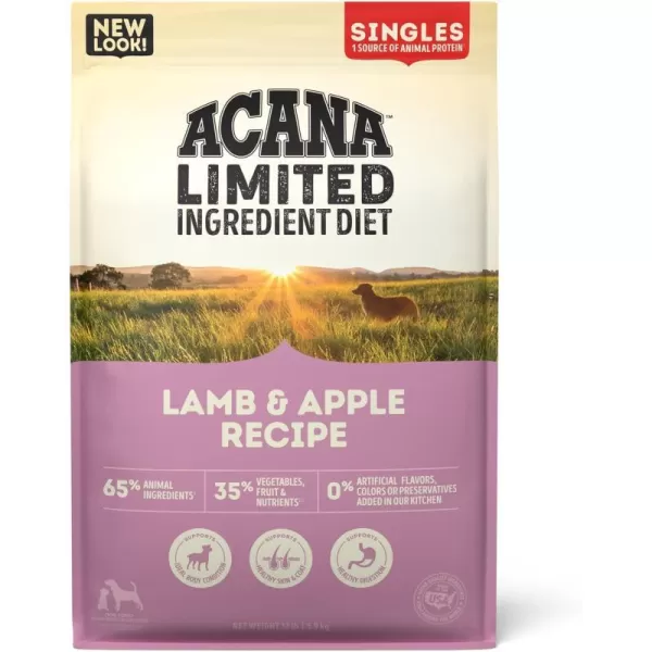imageACANA Singles Limited Ingredient Dry Dog Food Grain Free Lamb amp Apple Dog Food Recipe 13lbGrainFree Lamb amp Apple 13 Pound Pack of 1