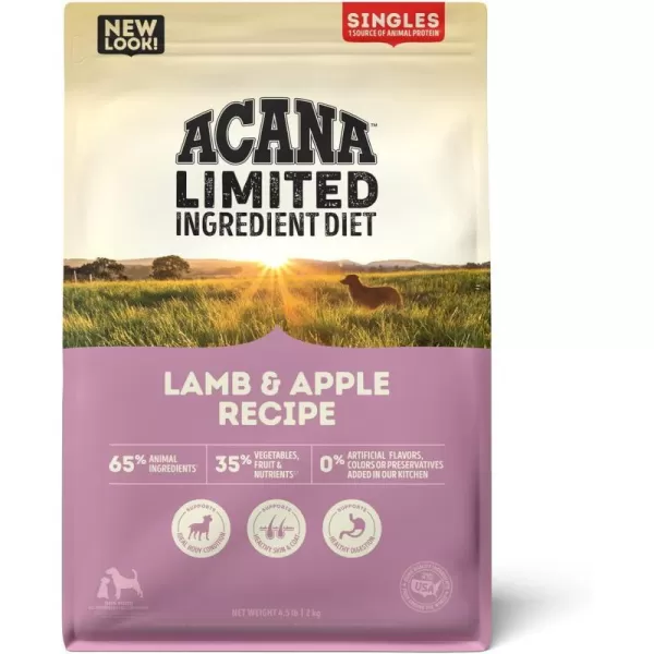 imageACANA Singles Limited Ingredient Dry Dog Food Grain Free Lamb amp Apple Dog Food Recipe 13lbGrainFree Lamb amp Apple 45 Pound Pack of 1