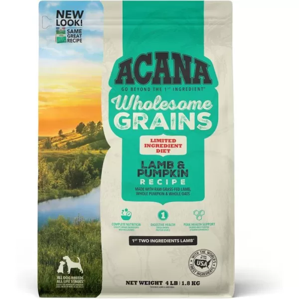 imageACANA Singles Limited Ingredient Dry Dog Food Grain Free Lamb amp Apple Dog Food Recipe 13lbGrains Lamb amp Pumpkin 4 Pound Pack of 1