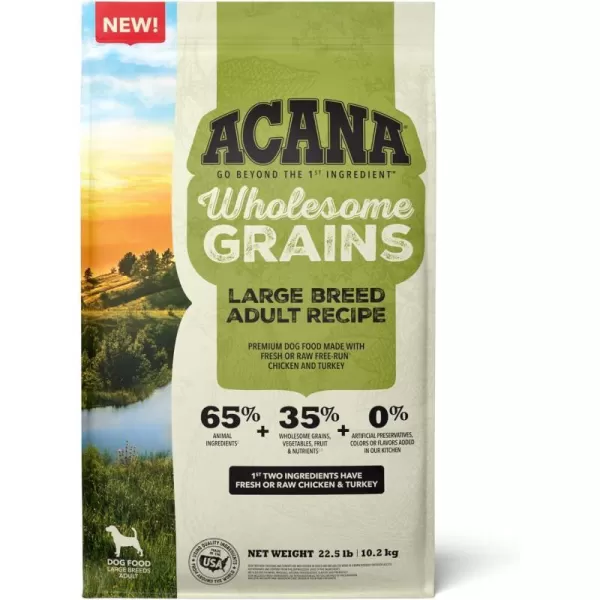 imageACANA Wholesome Grains Dry Dog Food Red Meat and Grains Gluten Free Beef Pork and Lamb Recipe 225lbChicken 225 Pound Pack of 1