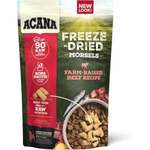 imageACANA Freeze Dried Dog Food Meal ampamp Topper Grain Free High Protein FarmRaised Beef Recipe 14ozBeef