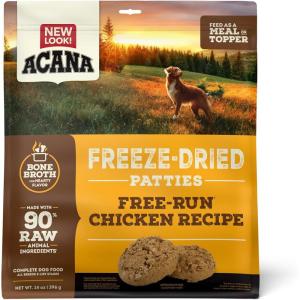 imageACANA Freeze Dried Dog Food Meal ampamp Topper Grain Free High Protein FarmRaised Beef Recipe 14ozChicken Patties