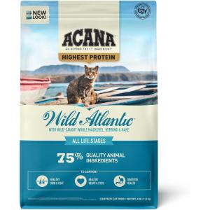 imageACANA Highest Protein Grasslands GrainFree Dry Cat Food Duck FreeRun Chicken and Eggs Cat Food Recipe 4lbWild Atlantic