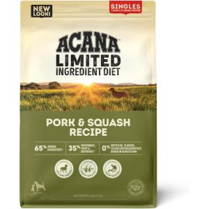 imageACANA Singles Limited Ingredient Dry Dog Food Grain Free Lamb ampamp Apple Dog Food Recipe 225lbPork  Squash