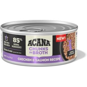 imageACANA Chunks in Broth Chicken ampamp Salmon Recipe for Kittens 55oz case of 6 cans